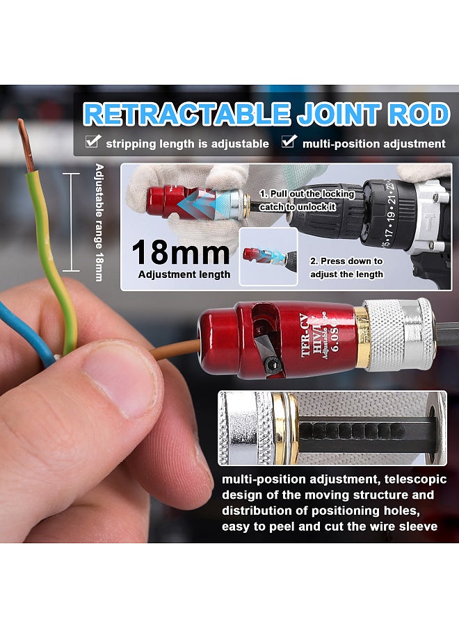 Generic Aluminum Alloy Electric Wire Stripper Cable Peeling Stripper Practical Rotary Stripping Tool Compatible with A Variety of Electric Drills 4SQ  - Image 2