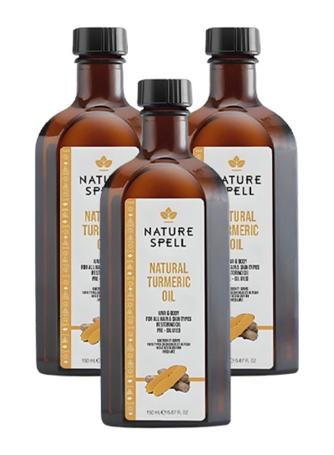 نايتشر سبيل 3 قطع زيت الكركم الطبيعي للعناية بالشعر والجسم مناسب لجميع أنواع البشرة أصلي 150 مل - Image 1