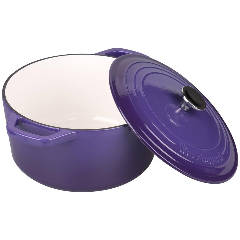 VORRINGARD Enameled Cast Iron Dutch Oven Pot with Lid, for Bread Baking, Round Bread Oven- include Sourdough Bread Baking Supplies Set, 6QT, Purple - Image 5