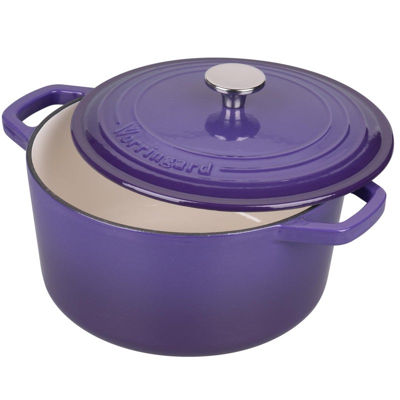 VORRINGARD Enameled Cast Iron Dutch Oven Pot with Lid, for Bread Baking, Round Bread Oven- include Sourdough Bread Baking Supplies Set, 6QT, Purple - Image 4
