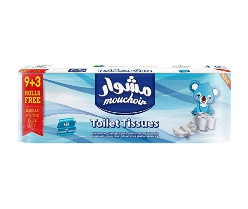 Mouchoir Soft & Strong Toilet Tissue, 2-Ply, 12 Rolls * 200 Sheets