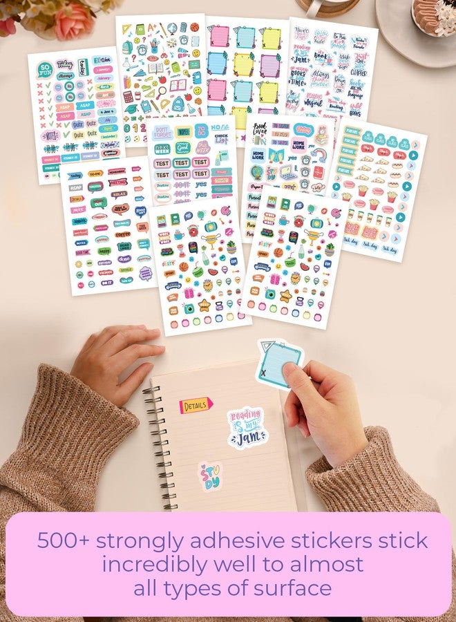 Doodle 10 Pages Sticker Booklet with 500+ Fun, Quirky and Colourful self Adhesive Stickers | Perfect for Girls, Kids, Teens, Adults (Study Well Stickers) - Image 3