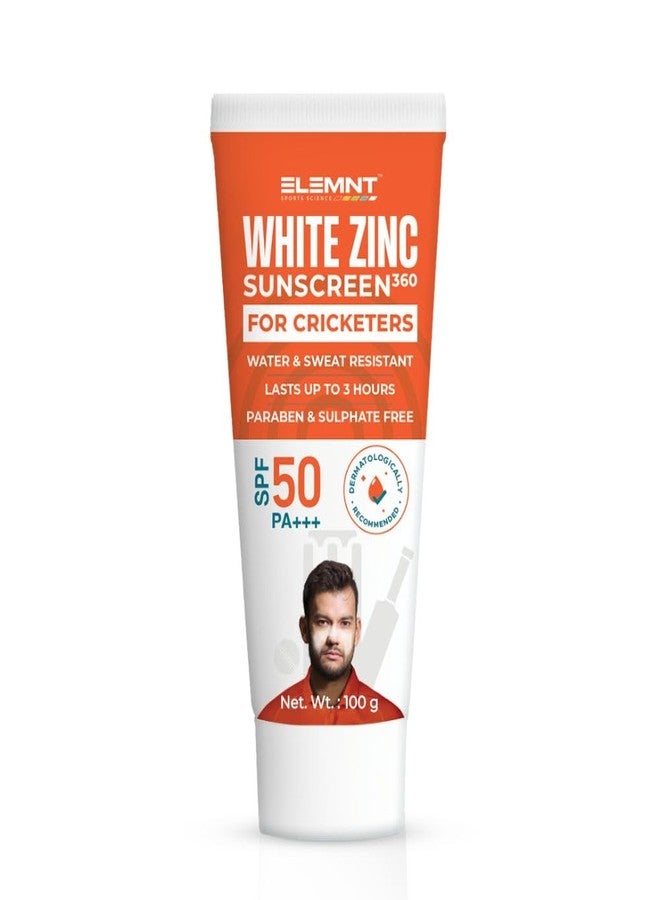 Elemnt White Zinc Sunscreen 360 Formulated For Heavy Sun Exposure, Broad Spectrum Pa+++ Sunscreen Spf 50 For Sportsmen For Unisex, Aloe Vera Scented, 100G, All - Image 1