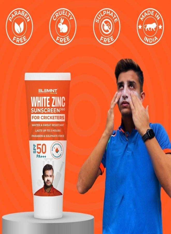 Elemnt White Zinc Sunscreen 360 Formulated For Heavy Sun Exposure, Broad Spectrum Pa+++ Sunscreen Spf 50 For Sportsmen For Unisex, Aloe Vera Scented, 100G, All - Image 4