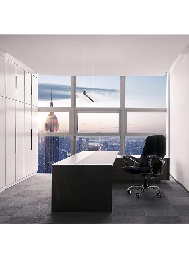 إيروريكس أغطية كراسي مكتب الكمبيوتر لأغطية الكراسي الدوارة القابلة للتمدد ذات الظهر المتوسط، أغطية الكراسي فقط C162 باللون الأسود - Image 2