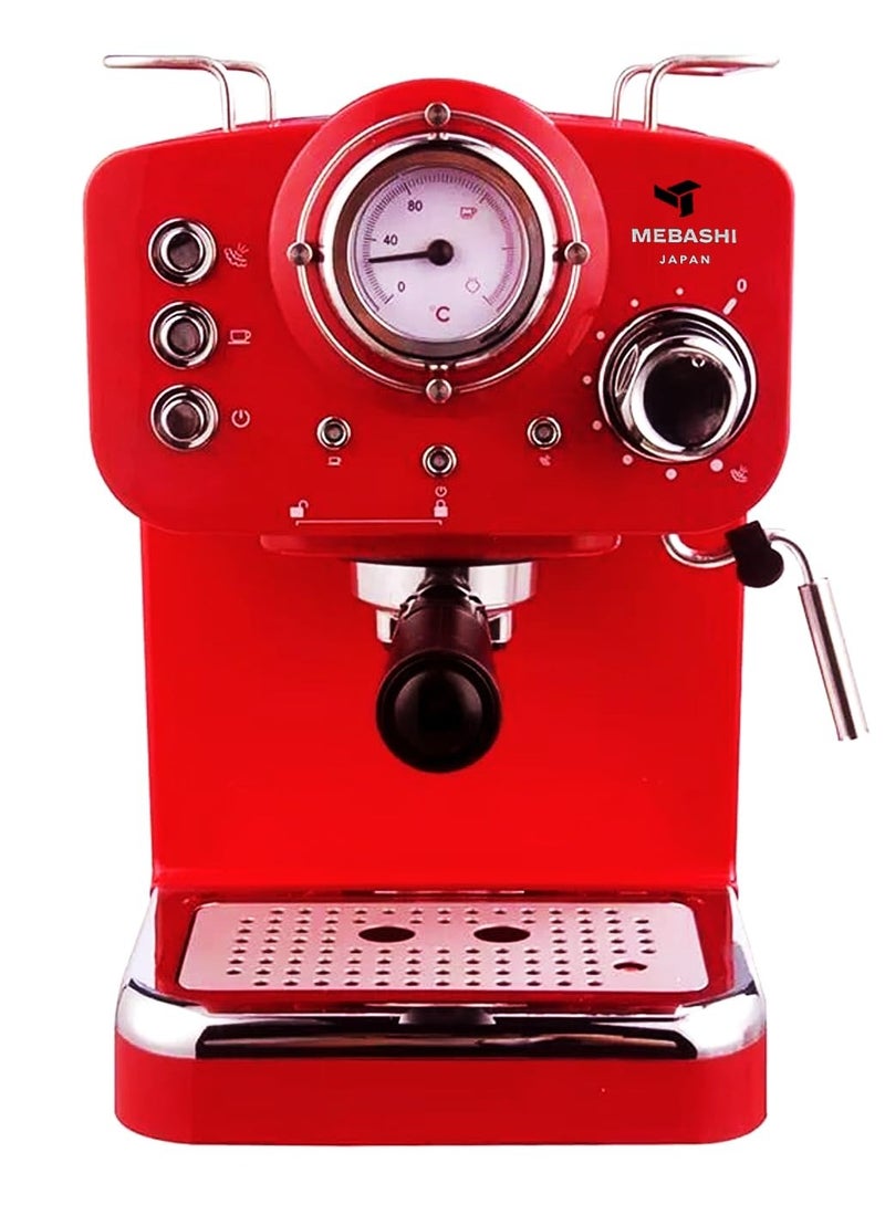 MEBASHI Espresso Coffee Machine - 20 Bar Pressure, 1.25L Capacity, with Aluminium Alloy Boiler and Dual-Stainless Steel Filter(ME-ECM2009)(1100W) - Image 3