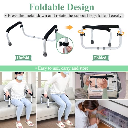 NEAUDE Stand Assist Mobility & Daily Living Aids Bed Rail Cane Chair Assist for Elderly Lift Assist Devices for Seniors, Handicap Grab Bar for Disabled Couch Safety Handle(Width Adjustable) - Image 5