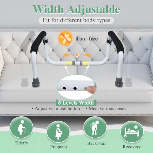 NEAUDE Stand Assist Mobility & Daily Living Aids Bed Rail Cane Chair Assist for Elderly Lift Assist Devices for Seniors, Handicap Grab Bar for Disabled Couch Safety Handle(Width Adjustable) - Image 4
