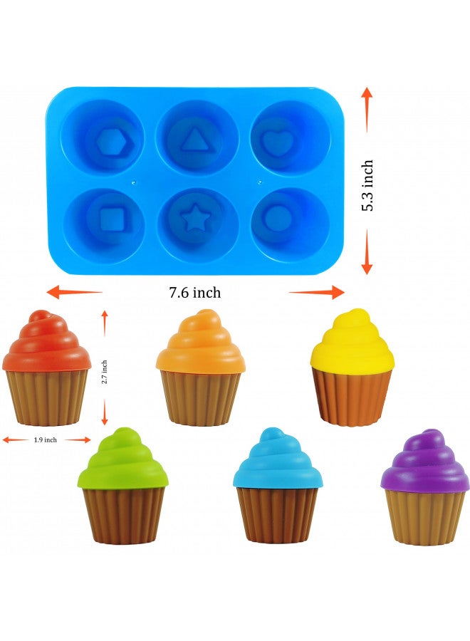 RAINBOW TOYFROG Cupcake Toy Toddler Toy Learning Colors and Shape-Shape Sorting Toys for Toddlers-Geometry Manipulatives Toddler Sensory Toys for Toddlers 1-3 - Toddler Montessori Toys for 18 month old girls boys - Image 5