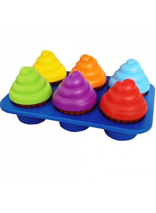 RAINBOW TOYFROG Cupcake Toy Toddler Toy Learning Colors and Shape-Shape Sorting Toys for Toddlers-Geometry Manipulatives Toddler Sensory Toys for Toddlers 1-3 - Toddler Montessori Toys for 18 month old girls boys - Image 2