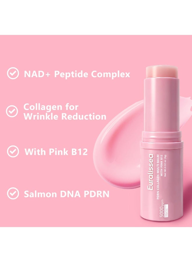 Multi Balm Stick & Eye Patches Set, Pink B12 & Caffeine Under Eye Care, 0.32 Oz Balm + 60 Patches - Image 2