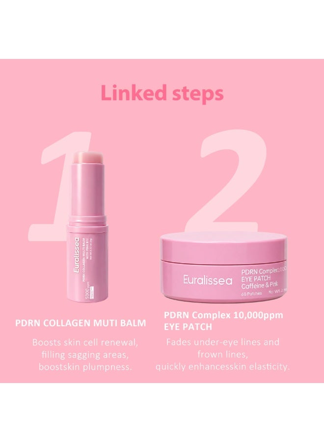 Multi Balm Stick & Eye Patches Set, Pink B12 & Caffeine Under Eye Care, 0.32 Oz Balm + 60 Patches - Image 4