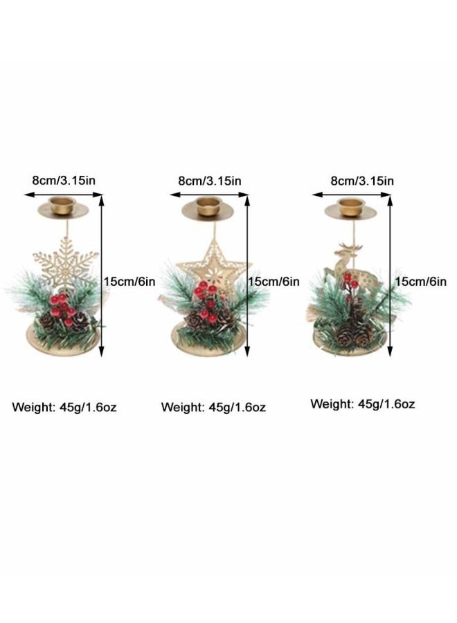 CCOVERY 3Pcs Iron Candle Holder The Candlesticks Gold Candelabra Table Candles Office Desk Decorations Candle Holder Adorn Festival Candle Tray - Image 4