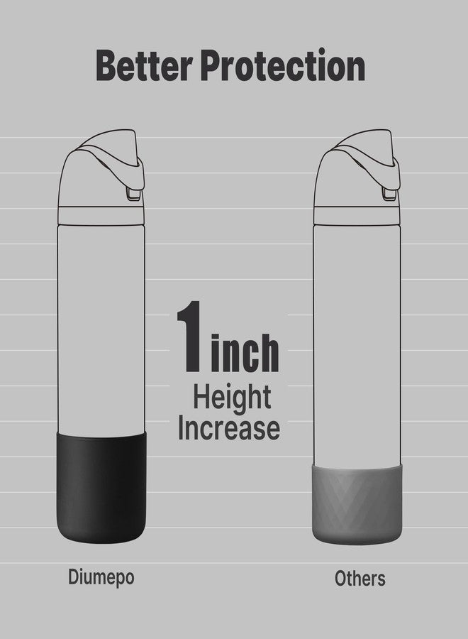 Diumepo Silicone Boot for Owala 24 oz Water Bottle, Anti-Slip Protective Sleeve for Owala Twist & FreeSip & Flip Stainless Steel Water Bottle, Boot Bottom Base for Owala (Black) - Image 4