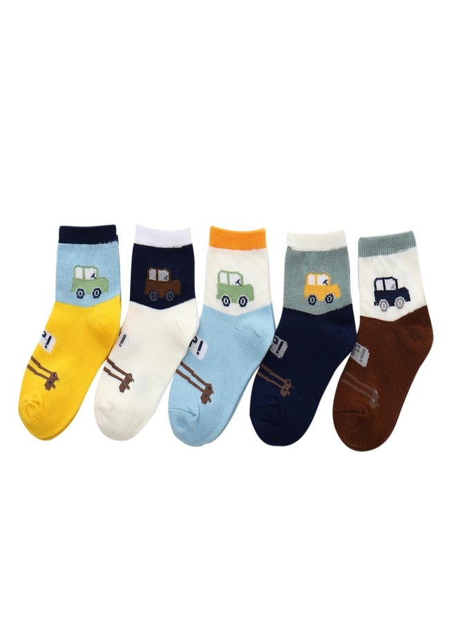 DC DECORIO- A UNIQUE PRODUCT RANGE DC DECORIO Car Theme Kids Cotton Ankle Length All Weather socks (Pack of 5)(1 to 3 Years) - Image 4