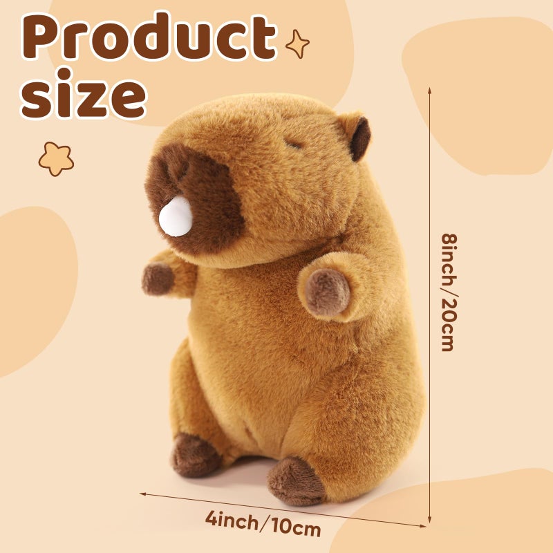 Sew Butiful Stuffed Capybara Plush  8"" Cute Plushie For Animal Themed Parties Teacher Student Award  Animal Toys For Baby  Boy  Girls  Great For Nursery  Room Decor  Bed - Image 5