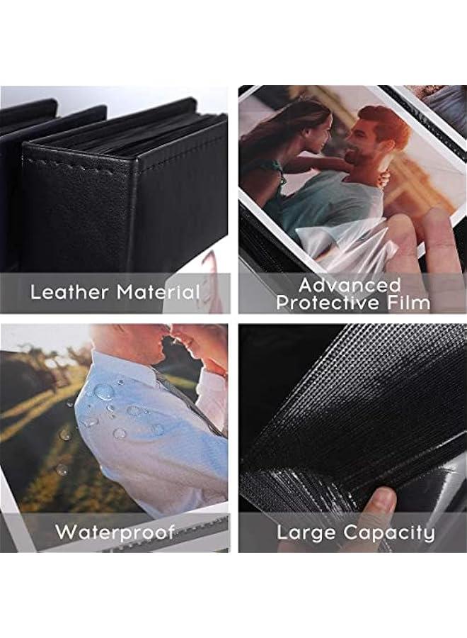 خاجول ألبوم الصور الجلدية للصور 6- بوصة (10x15cm) 300 صورة سعة، دليل DIY، تخطيط أفقي، أسود - Image 3