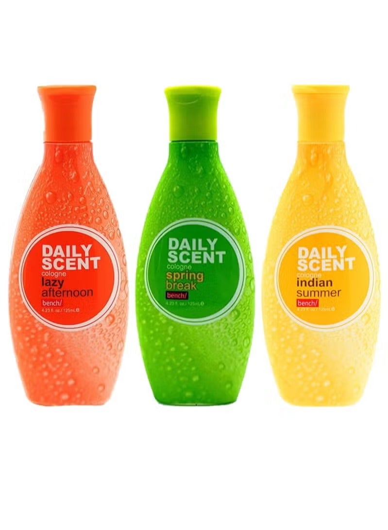 بينش دايلي سنت بنش معطر الجسم اليومي كولونيا عبوة مكونة من 3 قطع متعدد الألوان 125 مل