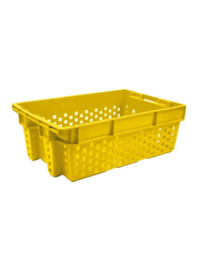 Plastica Industries LLC 6pcs of Dates Plastic Crate 580x380x220mm, 48L Nestable & Stackable Ventilated Storage Box for Dates, Fruits, Agriculture & Food Transport - Yellow - Image 4