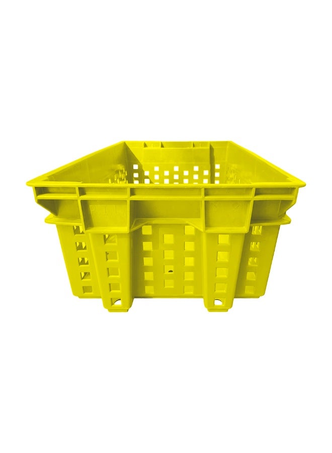 Plastica Industries LLC 6pcs of Dates Plastic Crate 580x380x220mm, 48L Nestable & Stackable Ventilated Storage Box for Dates, Fruits, Agriculture & Food Transport - Yellow - Image 5
