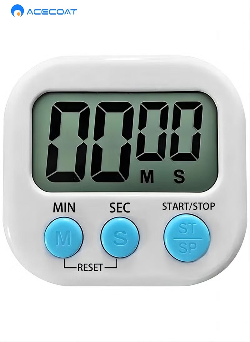 ACECOAT LCD Digital Kitchen Countdown Magnetic Timer White - Image 1