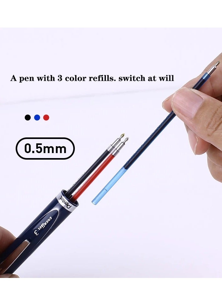 Pentel قلم حبر جل متعدد الألوان بثلاثة ألوان، برميل أبيض - Image 4