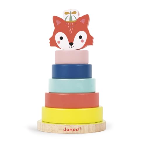 Janod Baby Forest Fox Wood Stacker Ages 1 J08014 - Image 1