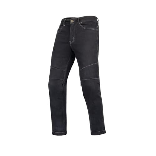 Cramster Velocity Motorcycle Jeans | Impact Protection | Abrasion Resistance | Classic 5-Pocket Design - Black, XL - Image 1