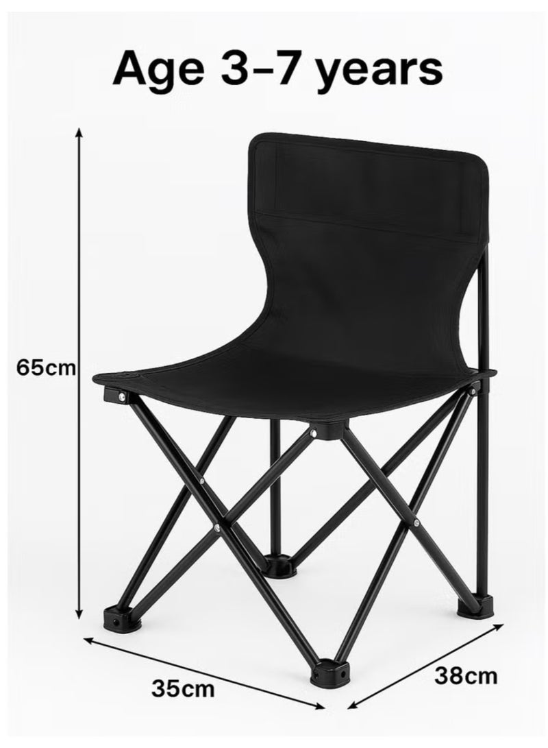 دينكس كرسي تخييم محمول للأطفال مع حقيبة حمل - كرسي تخييم خارجي قابل للطي للأطفال للأولاد والبنات من سن 3 إلى 7 سنوات - خفيف الوزن، متين، سهل الحمل - حجم صغير [ارتفاع 63 سم × عرض 35 سم × عمق 35 سم] - تصميمات مرحة عشوائية للتخييم والنزهات والسفر والشاطئ - Image 2