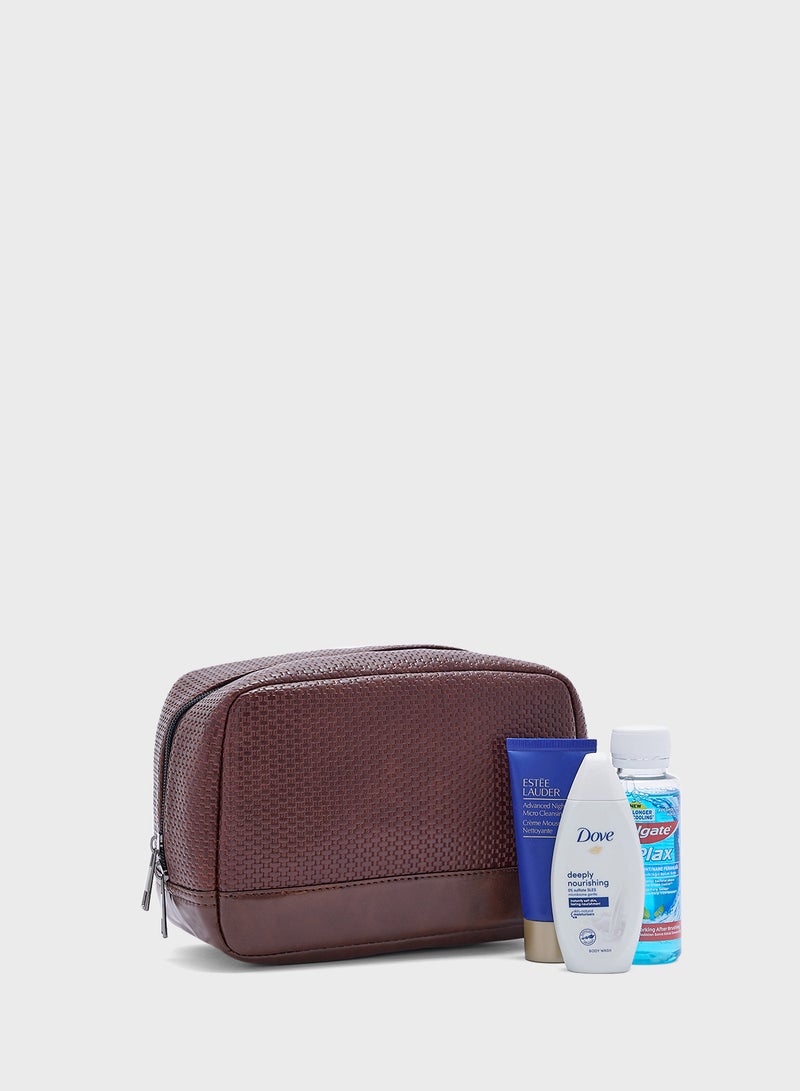 Robert Wood Textured Wash Bag - Image 1