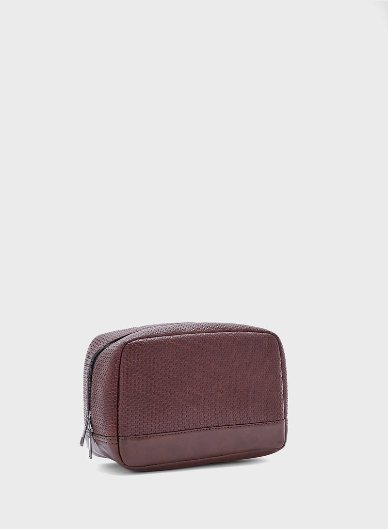 Robert Wood Textured Wash Bag - Image 4