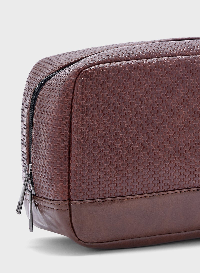 Robert Wood Textured Wash Bag - Image 5