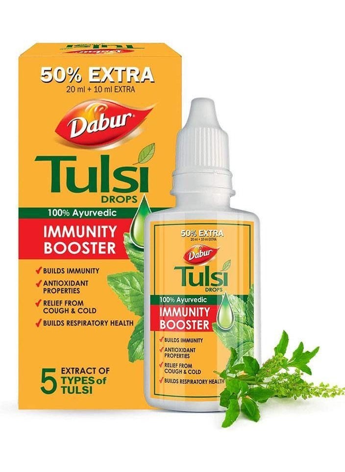 Dabur - Dabur Tulsi Drops 50 Extra Concentrated Extract 20ml 10ml Free Value Pack of 3 - Image 1