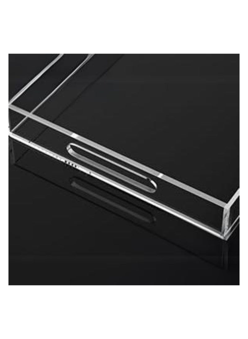 Garkoo Acrylic Serving Tray 25 x 25cm - Spill Resistant - Traditional Coffee Table Decor Organizer with Handles - Image 3
