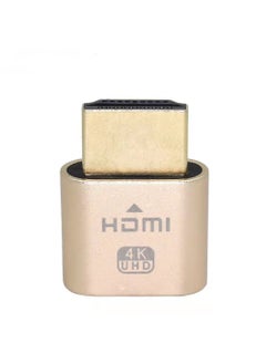 New HDMI Dummy Plug Virtual Display Adapter Gold with led light