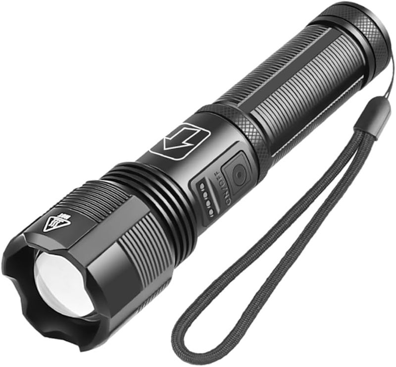 مصباح يدوي زوم قابل لإعادة الشحن، مصنوع من سبائك الألومنيوم، بإضاءة LED ساطعة، مزود بشاحن USB، للإسعافات الأولية والاستخدام الخارجي - Image 1