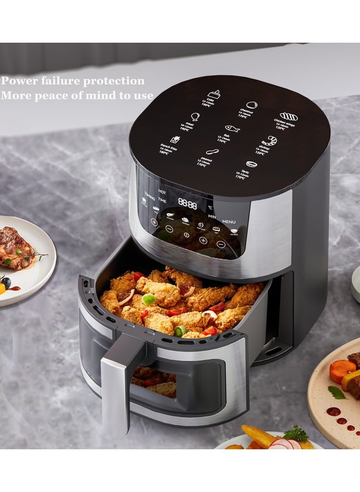 7L 2400W Multifunctional Automatic Air Fryer, Healthy Oil-Free Cooking Digital Touch Air Fryer, Quick Cooking, and Easy Clean Visual Air Fryer  - Image 2