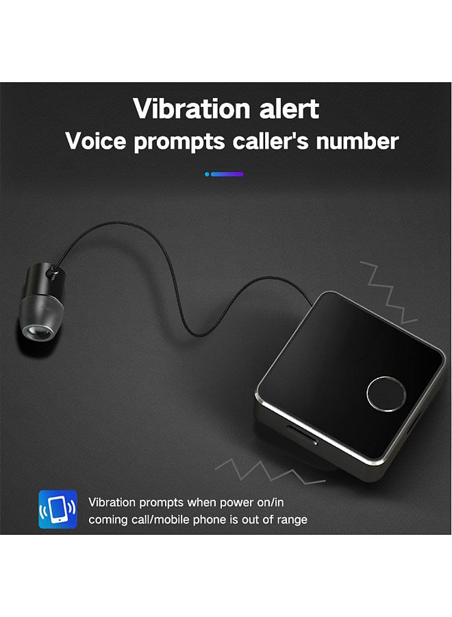 F1 Bluetooth 5.0 Headphones, Clip-on Wireless Headphone, Cable Retractable Earphone, Music Headsets, Vibration Alert, Hands-free, with Mic, Multi-point Connection - Image 3
