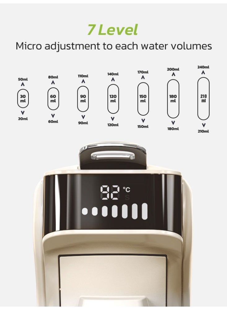 Hibrew 6-in-1 Capsule Coffee Machine – Compatible with Nespresso, Dolce Gusto, ese coffee pad,Kcup adapter,tea adapterand Ground Coffee – 20 Bar High-Pressure Espresso Maker with Touch Control Panel, Self-Cleaning Function, LED Indicators, 600ML Removable Water Tank - Image 3