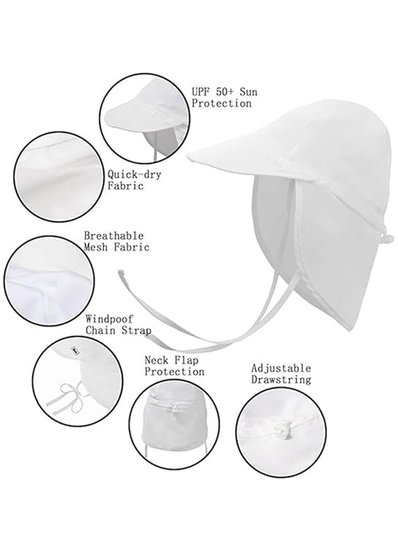 Baby Sun Hat UPF 50+ Uv Ray Sun Protection Infant Summer Swim Hat with Neck Flap Toddler Hats - Image 2