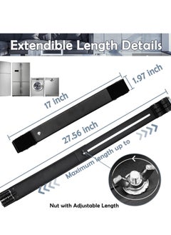 بيوينتي Universal Extendable Furniture Appliance Rollers (4 Pack) – Heavy-Duty Mover Tools with 24 Rollers  Brakes, Strong Base for Washing Machines, Refrigerators, Dryers  - Image 2