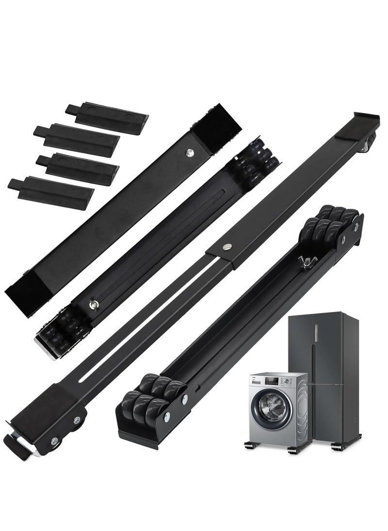 بيوينتي - Universal Extendable Furniture Appliance Rollers (4 Pack) – Heavy-Duty Mover Tools with 24 Rollers  Brakes, Strong Base for Washing Machines, Refrigerators, Dryers - Image 1
