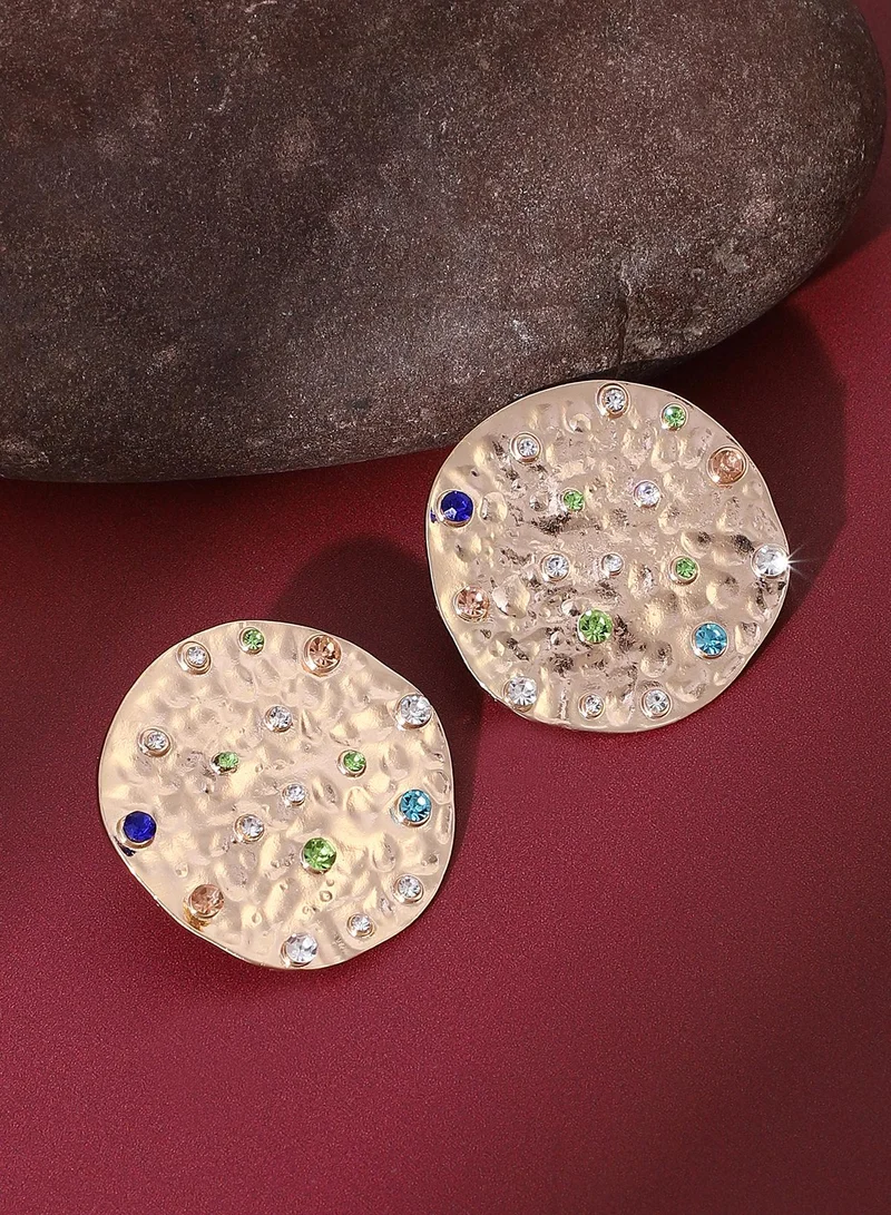Hammered Embellished Earrings
