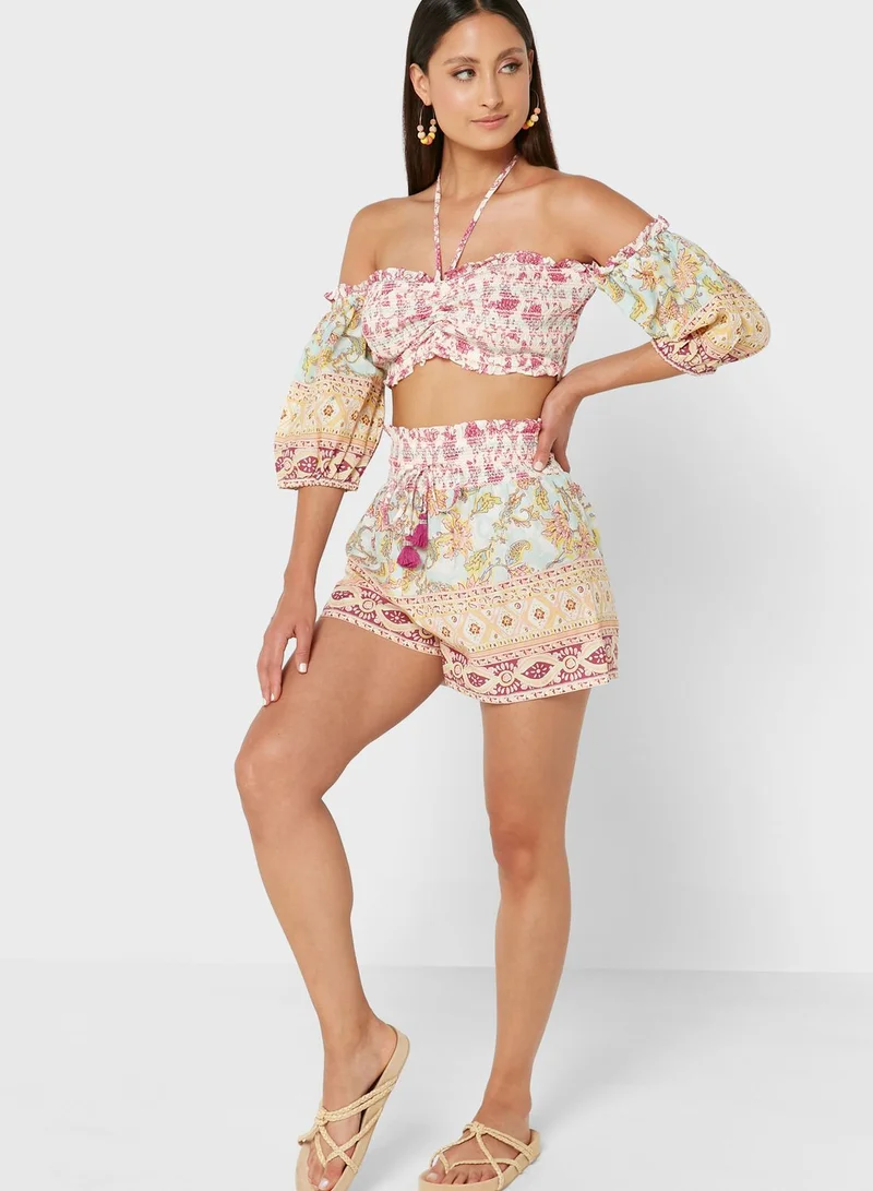RIVER ISLAND Shirred Waist Shorts