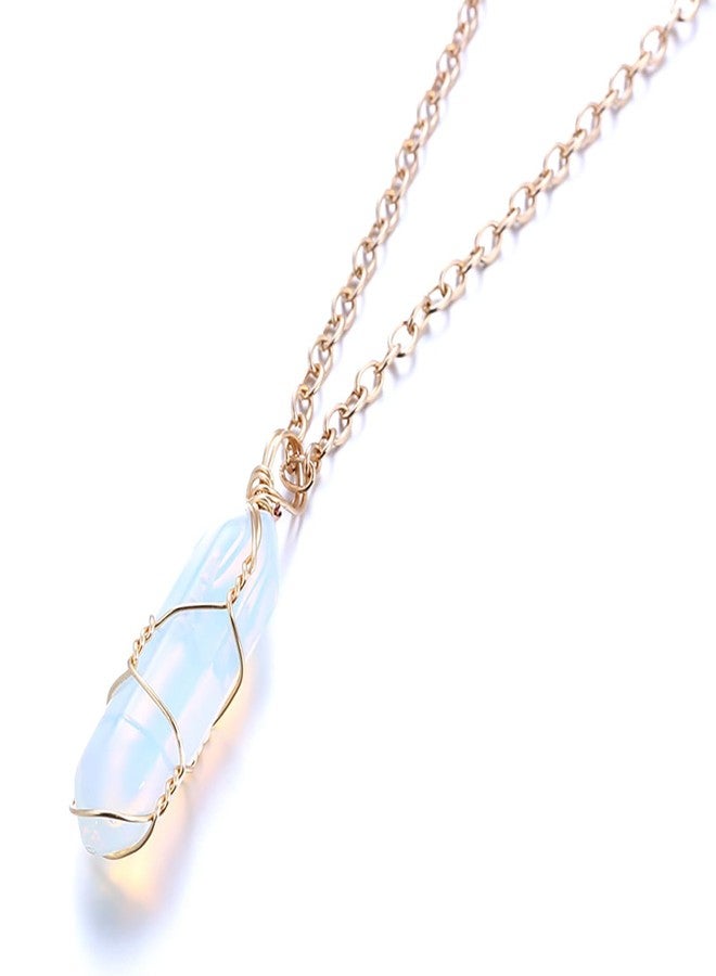 Halukakah Moonstone Necklace - LUNARLOVE - Handmade Platinum Plated Winding Tree of Life Wire, Natural Crystal Hexagonal Shape Pendant and 20" Chain, Gift for Her - Image 2
