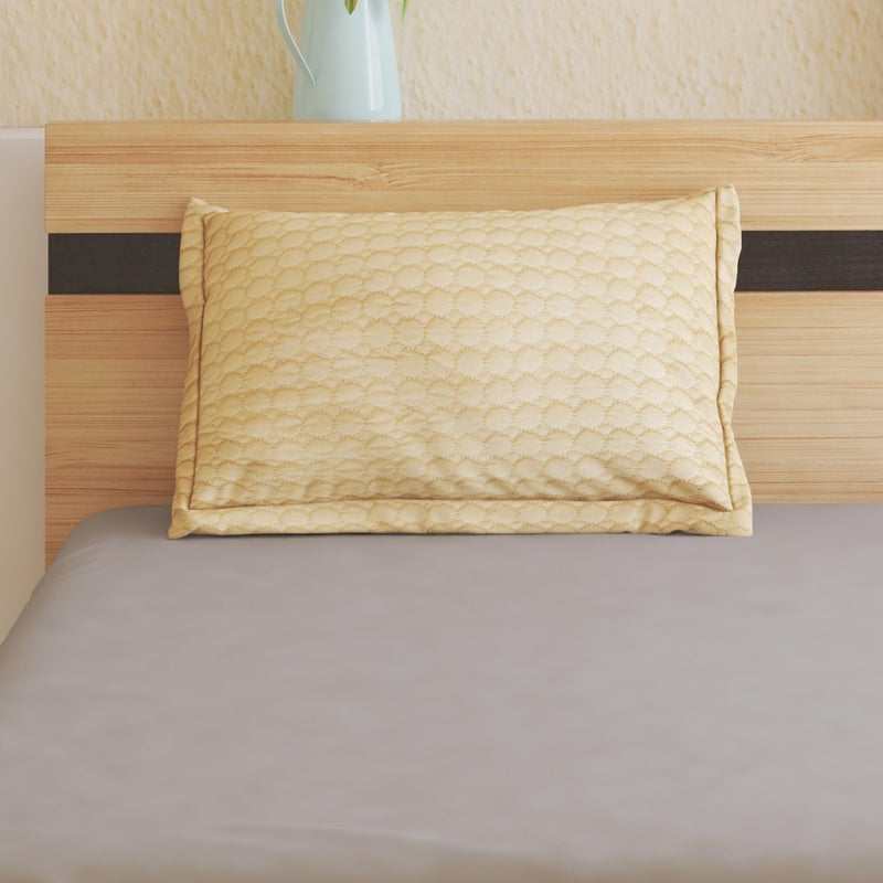 Home Centre AW24-200TC Circle Motif EMB Pillow CASE- 45CMX70CM - Image 1