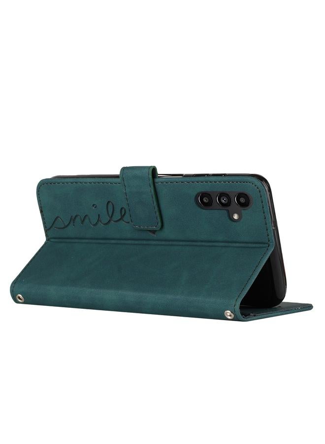 اس-توب جراب لهاتف Samsung Galaxy S24 مصنوع من الجلد المنقوش على شكل قلب مع حبل طويل - Image 4