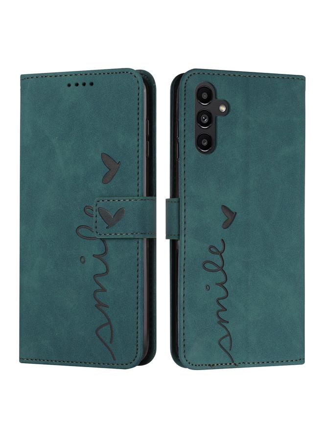 اس-توب جراب لهاتف Samsung Galaxy S24 مصنوع من الجلد المنقوش على شكل قلب مع حبل طويل - Image 1