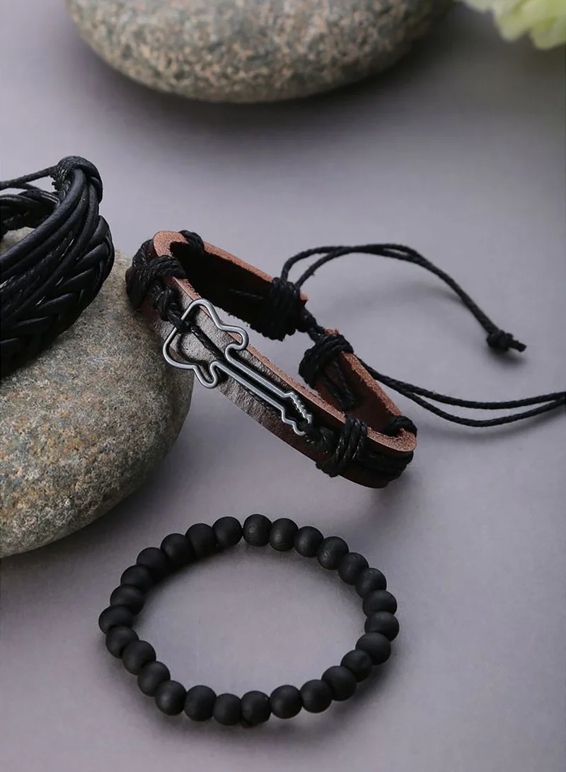 SOHI Slip on Black Bracelet
