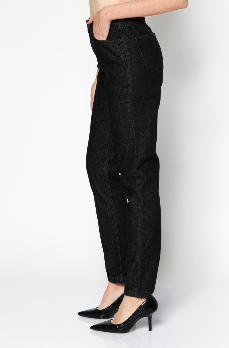 FEMME LUXE Women Regular Fit Textured Non Stretchable Jeans, Black - Image 3